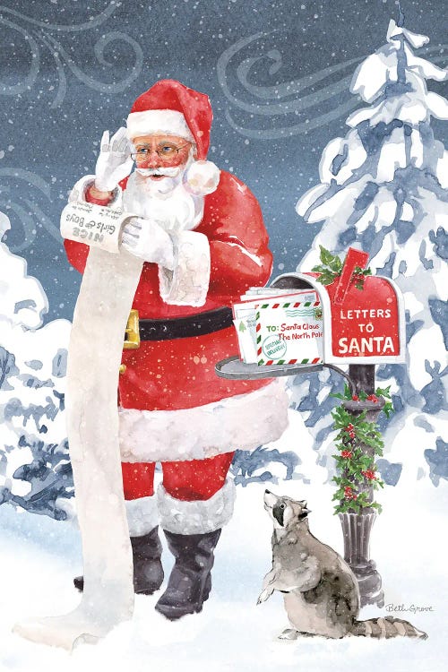 Santas List VII by Beth Grove wall art