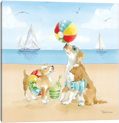 Summer Fun at the Beach II Canvas Art Print - Beth Grove