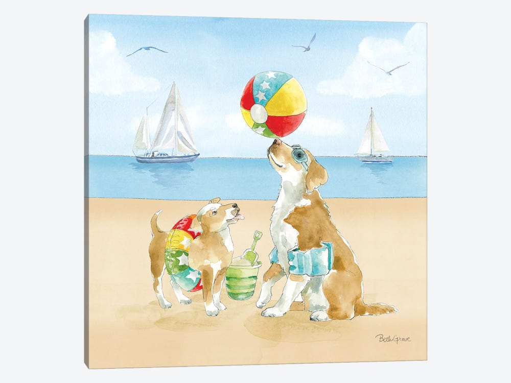 Summer Fun at the Beach II by Beth Grove 1-piece Canvas Art