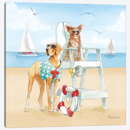 Summer Fun at the Beach IV Canvas Print #BEG243} by Beth Grove Canvas Art Print