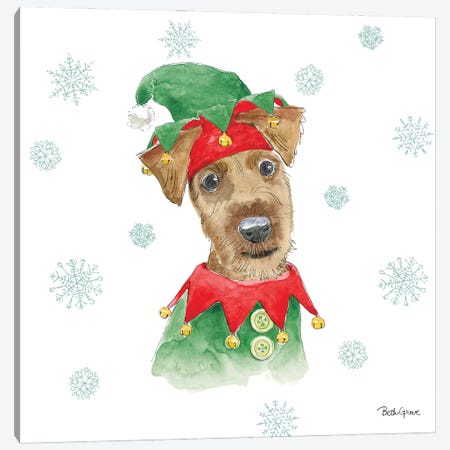 Holiday Paws VII Canvas Print #BEG27} by Beth Grove Art Print