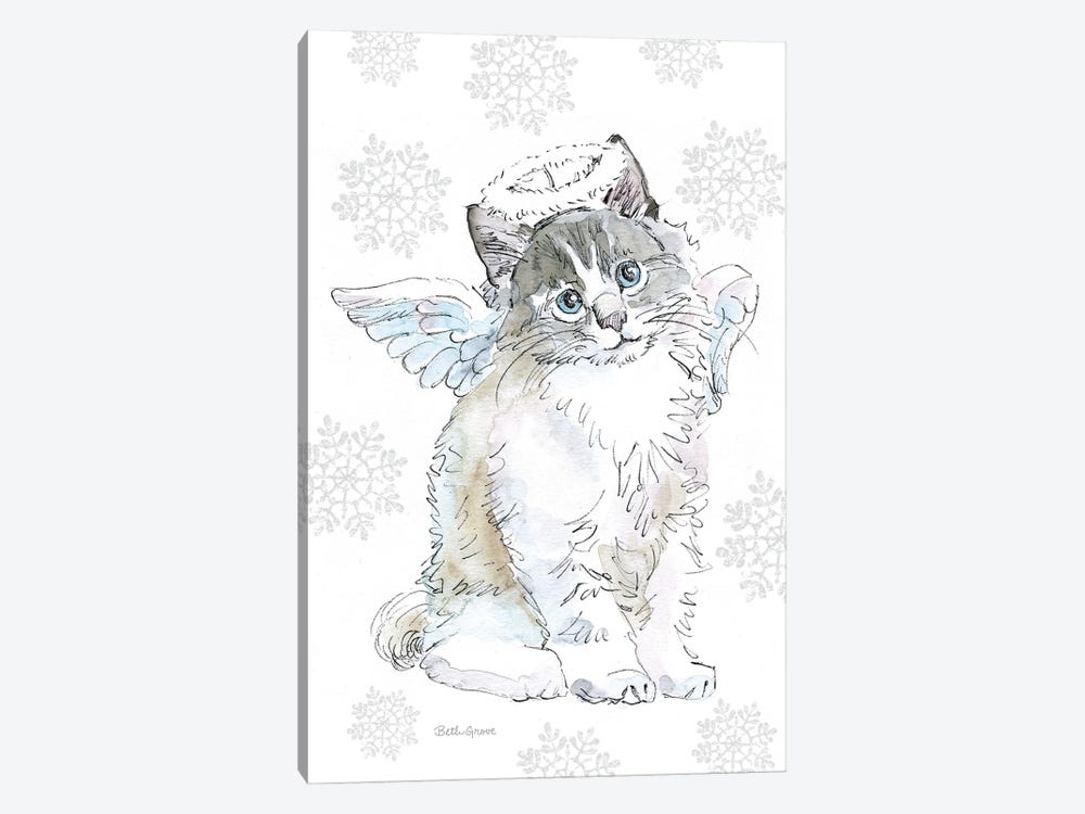Christmas Kitties I Snowflakes 1-piece Canvas Print