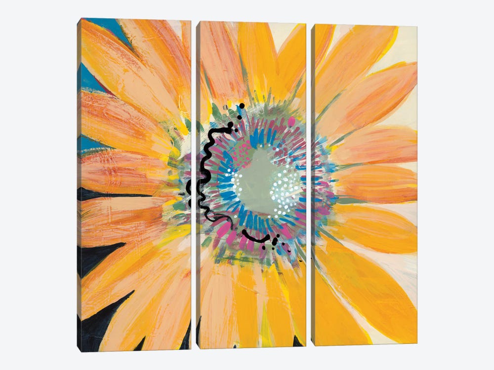 Sunshine Flower IV by Leslie Bernsen 3-piece Canvas Wall Art