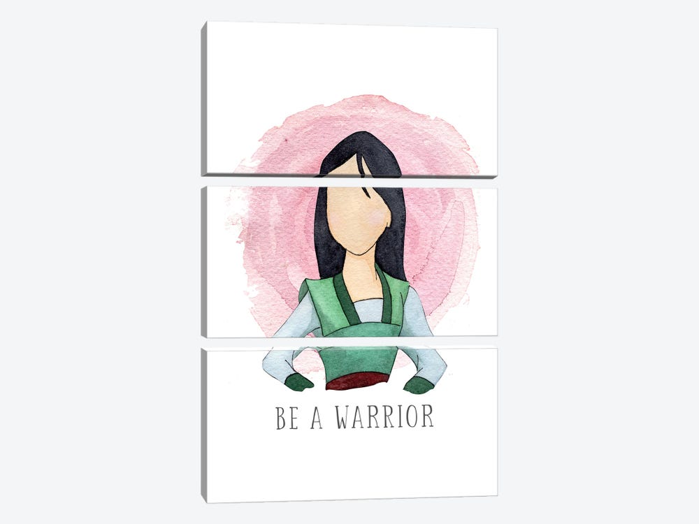 Be A Warrior Like Mulan by Bright Eyes Art & Design 3-piece Canvas Artwork