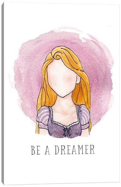 Be A Dreamer Like Rapunzel Canvas Art Print - Bright Eyes Art & Design
