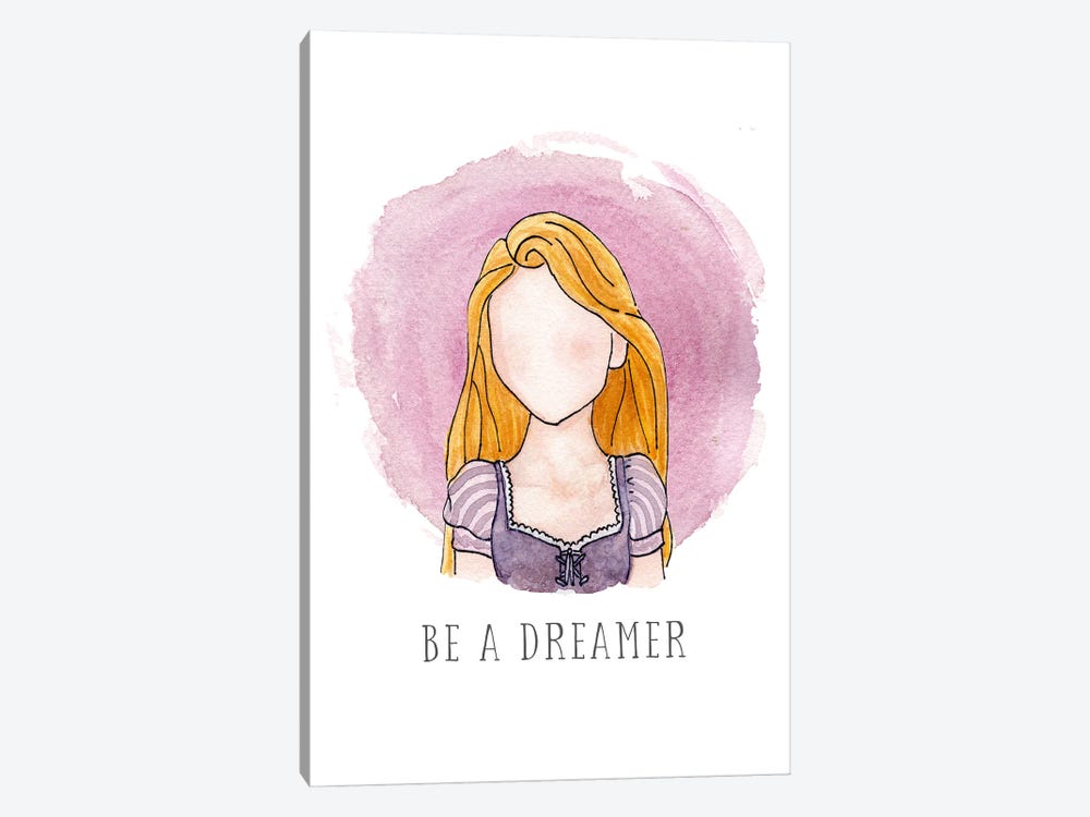 Be A Dreamer Like Rapunzel by Bright Eyes Art & Design 1-piece Canvas Wall Art