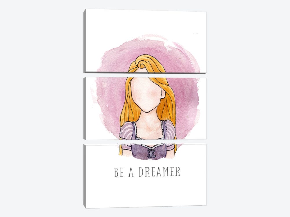 Be A Dreamer Like Rapunzel by Bright Eyes Art & Design 3-piece Canvas Art
