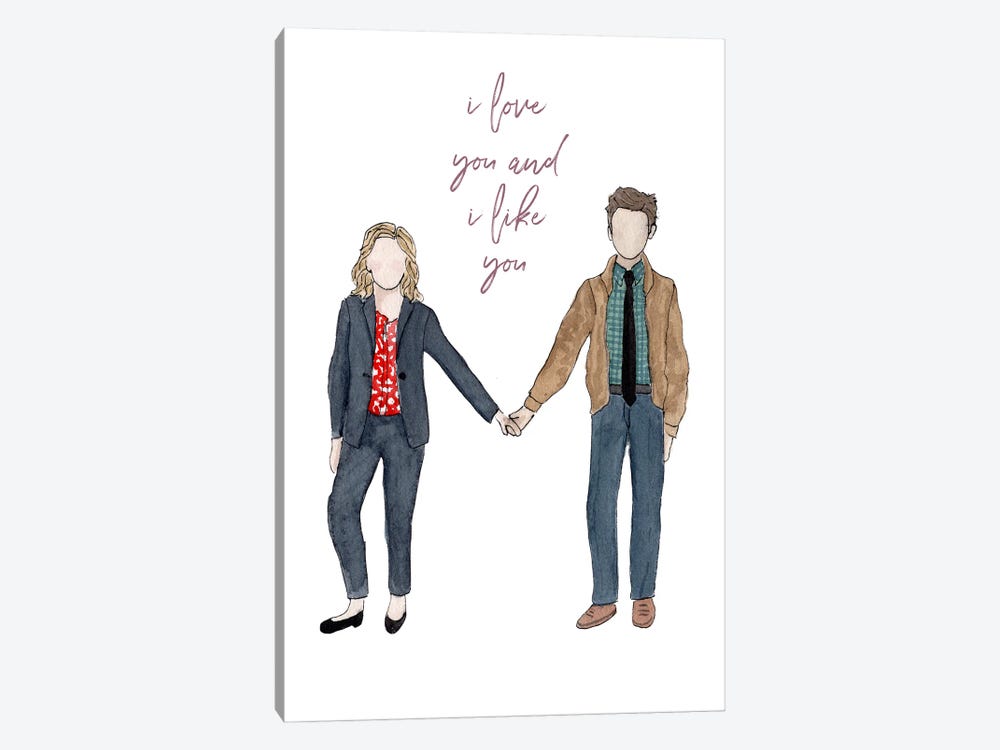 Parks And Rec - I Love You And I Like You by Bright Eyes Art & Design 1-piece Canvas Print