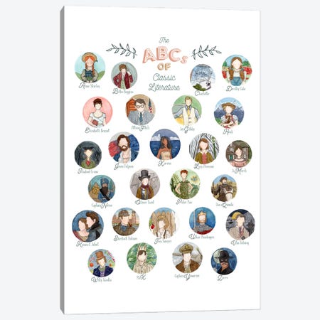 The ABC's Of Classic Literature Canvas Print #BEY21} by Bright Eyes Art & Design Canvas Art