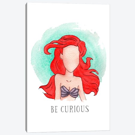 Be Curious Like Ariel Canvas Print #BEY2} by Bright Eyes Art & Design Art Print