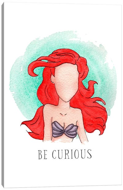 Be Curious Like Ariel Canvas Art Print - Bright Eyes Art & Design