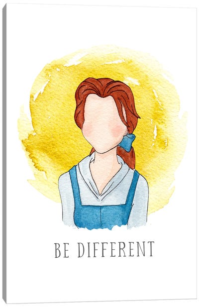 Be Different Like Belle Canvas Art Print - Other Animated & Comic Strip Characters
