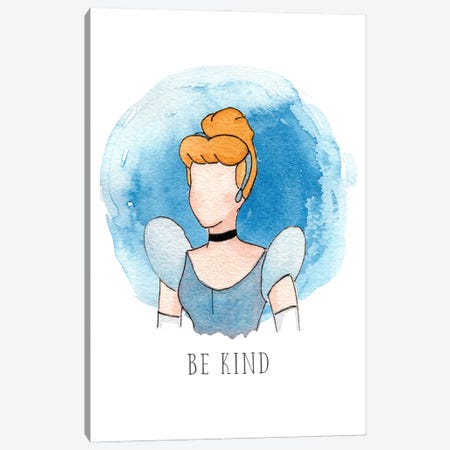 Be Kind Like Cinderella Canvas Print #BEY5} by Bright Eyes Art & Design Canvas Wall Art