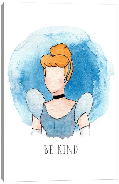 Be Kind Like Cinderella Canvas Art Print - Bright Eyes Art & Design