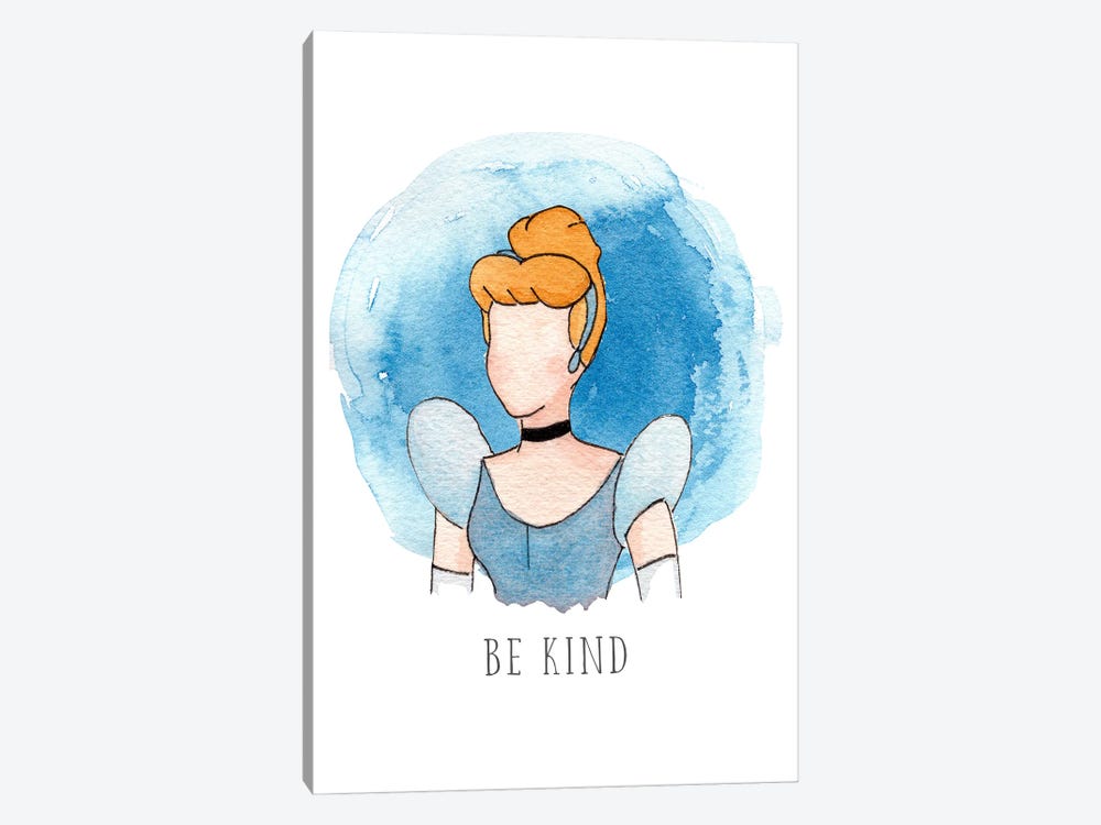 Be Kind Like Cinderella by Bright Eyes Art & Design 1-piece Canvas Art Print