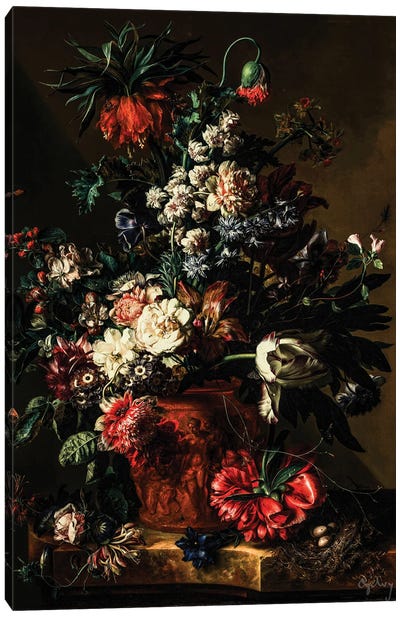 Flower In Vase Canvas Art Print - Goth Art