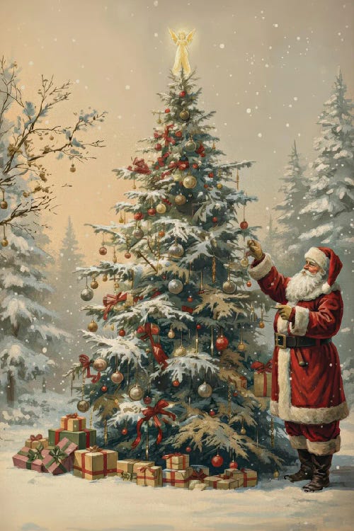Christmas Santa Tree by Bona Fidesa wall art