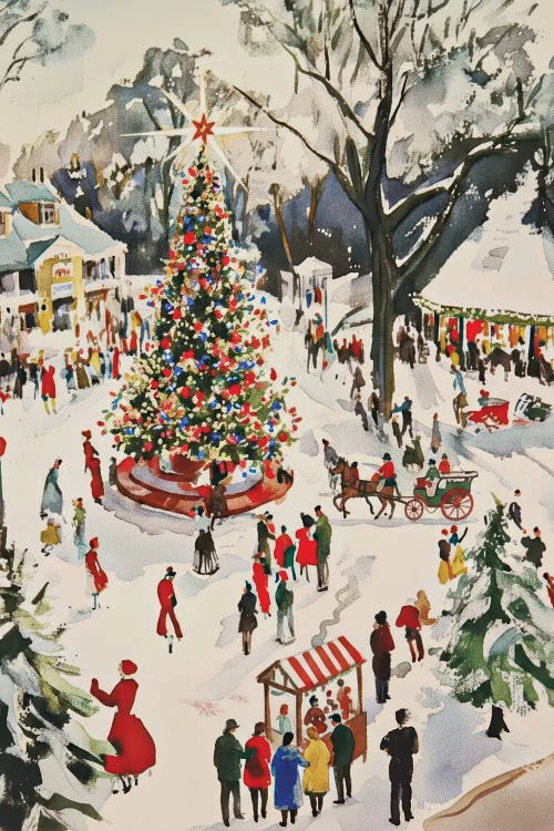 Winter Town Square by Bona Fidesa wall art