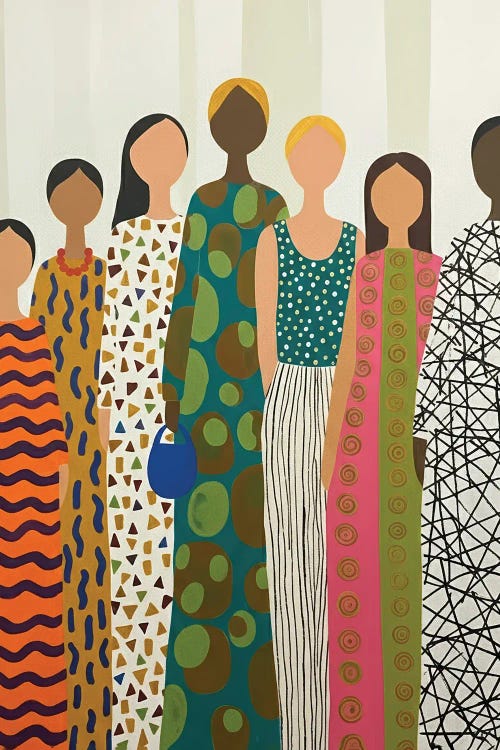 Colorful Diverse Women Group