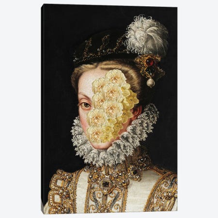 Noblewoman With Flower Face Canvas Print #BFD105} by Bona Fidesa Canvas Art Print