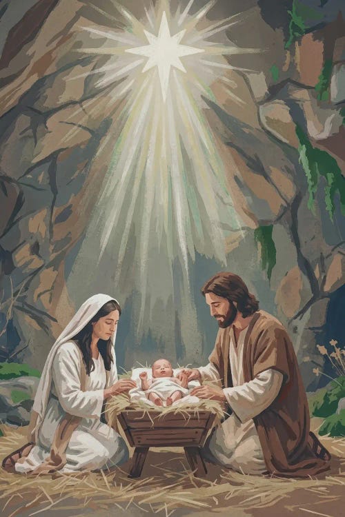 Holy Night Nativity Scene With Star