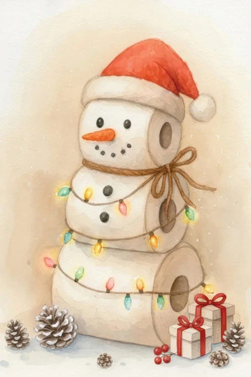 Funny Toilet Paper Snowman Christmas