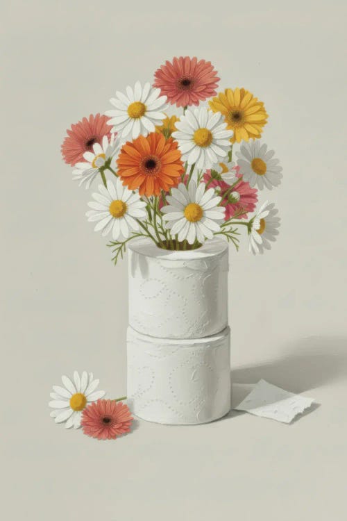 Colorful Gerbera Daisy Toilet Paper Bathroom