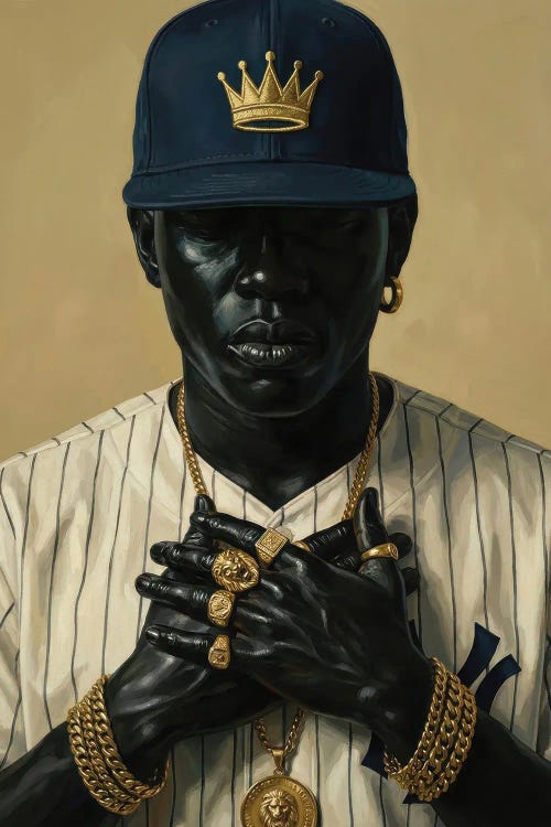 African American King Gold Crown Portrait