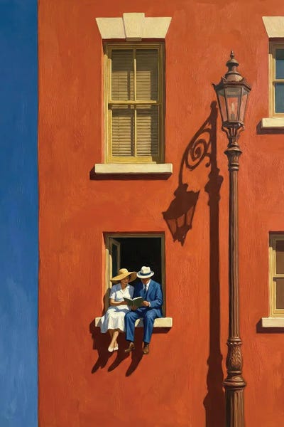 Vintage Couple In Window by Bona Fidesa canvas print