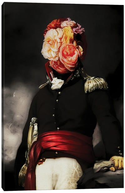Flower-Headed Soldier Portrait I Canvas Art Print - Bona Fidesa