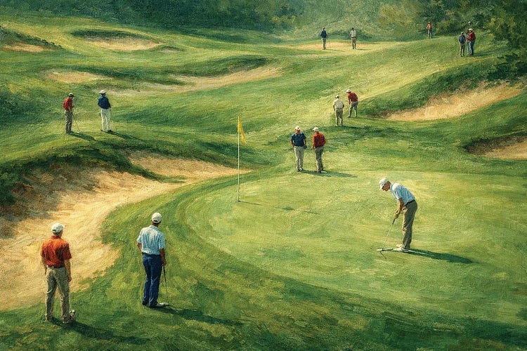 Impressionist Golf Course Scene