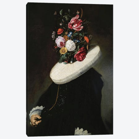 Flower Headed Noble Woman Canvas Print #BFD155} by Bona Fidesa Canvas Art