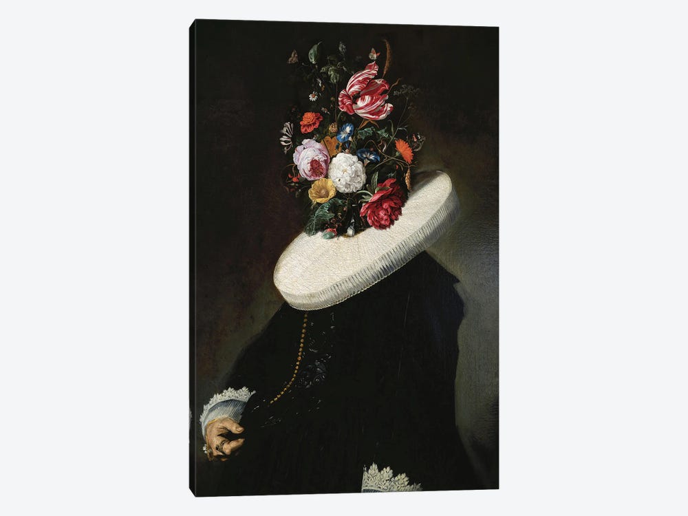 Flower Headed Noble Woman by Bona Fidesa 1-piece Canvas Artwork