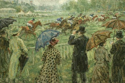 Rainy Horse Race Day At The Track by Bona Fidesa canvas print