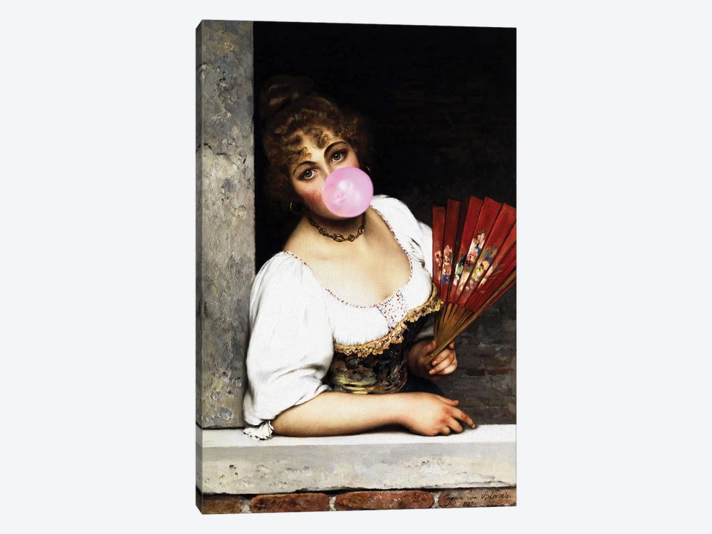 Woman Portrait With Bubblegum I by Bona Fidesa 1-piece Canvas Print