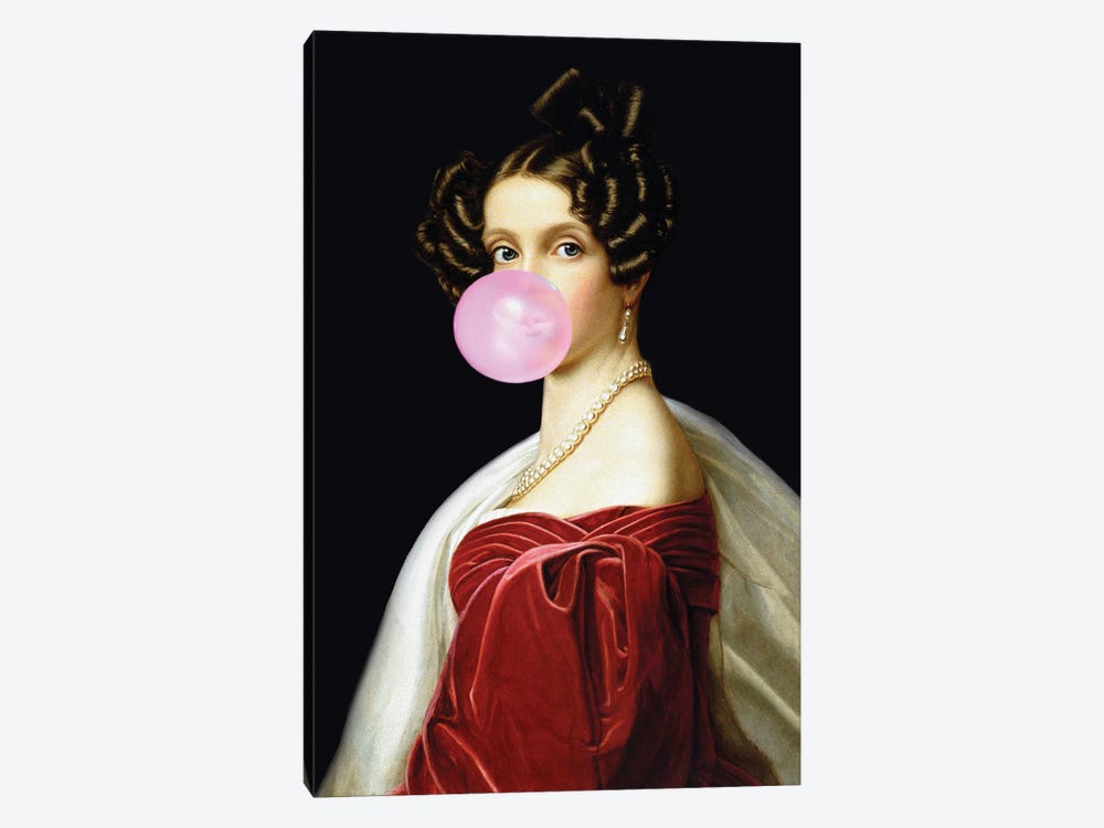Woman Portrait With Bubblegum IV by Bona Fidesa 1-piece Canvas Art