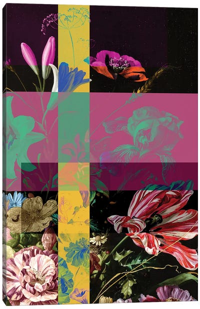 Colorful Flower Collage Canvas Art Print - Bona Fidesa