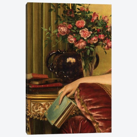 Seated Reader Woman Canvas Print #BFD347} by Bona Fidesa Canvas Print