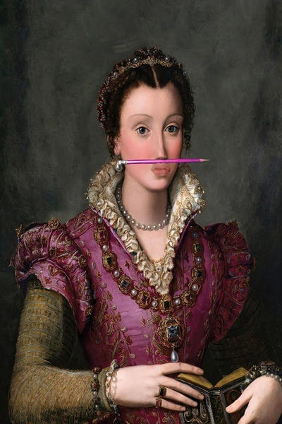 Pen And Lips by Bona Fidesa art print