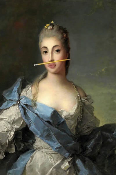 Pen And Lips Collage by Bona Fidesa art print