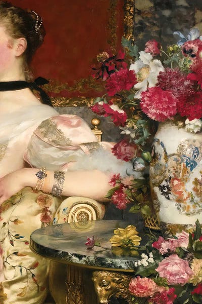 Eclectic Woman With Flower by Bona Fidesa canvas print