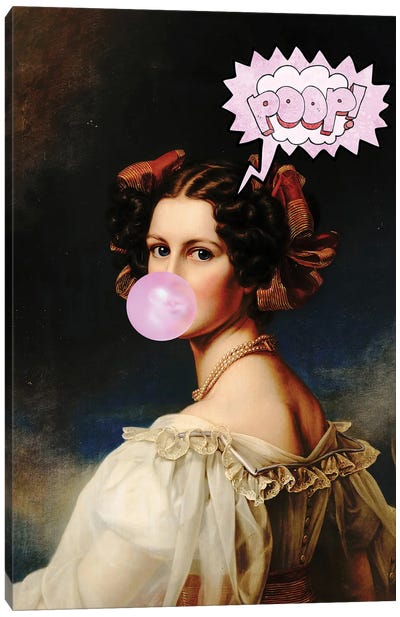 Poop Pop Woman Portrait Canvas Art Print - Candy Art