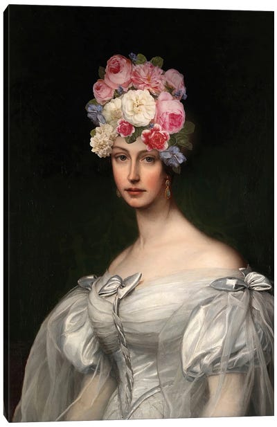 Woman Flower Head Canvas Art Print - Bona Fidesa