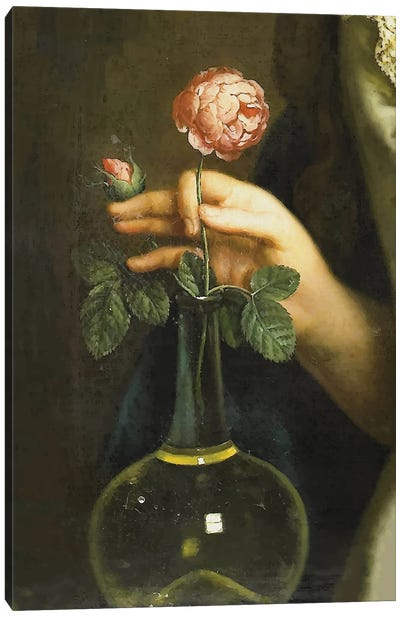 Rose In Vase - Detail Art Canvas Art Print - Bona Fidesa