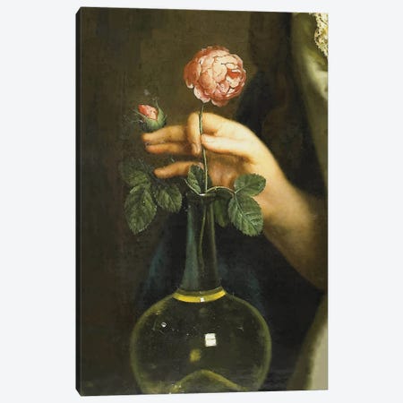 Rose In Vase - Detail Art Canvas Print #BFD42} by Bona Fidesa Canvas Print