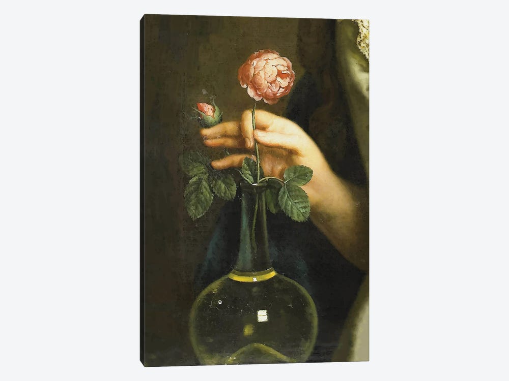 Rose In Vase - Detail Art by Bona Fidesa 1-piece Canvas Art Print