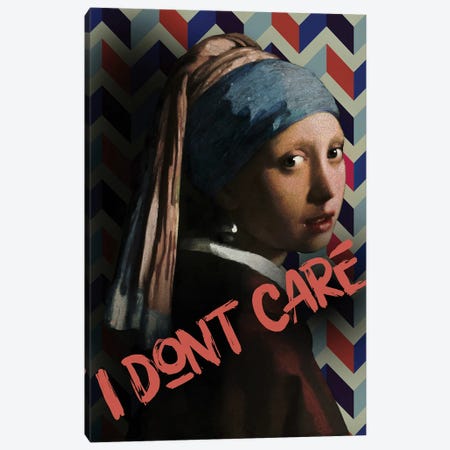 I Don't Care Canvas Print #BFD431} by Bona Fidesa Canvas Art