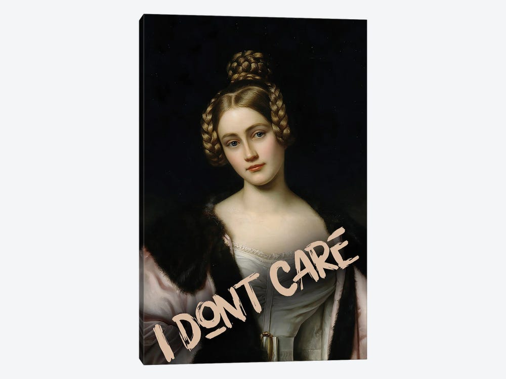 Chic Woman I Don't Care by Bona Fidesa 1-piece Canvas Print