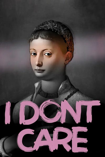 I Don't Care Quote Pop Art by Bona Fidesa art print
