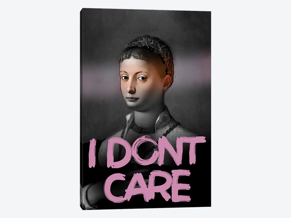 I Don't Care Quote Pop Art by Bona Fidesa 1-piece Art Print
